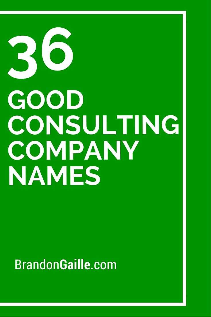 50 Idéias de nome comercial da Catchy Consulting