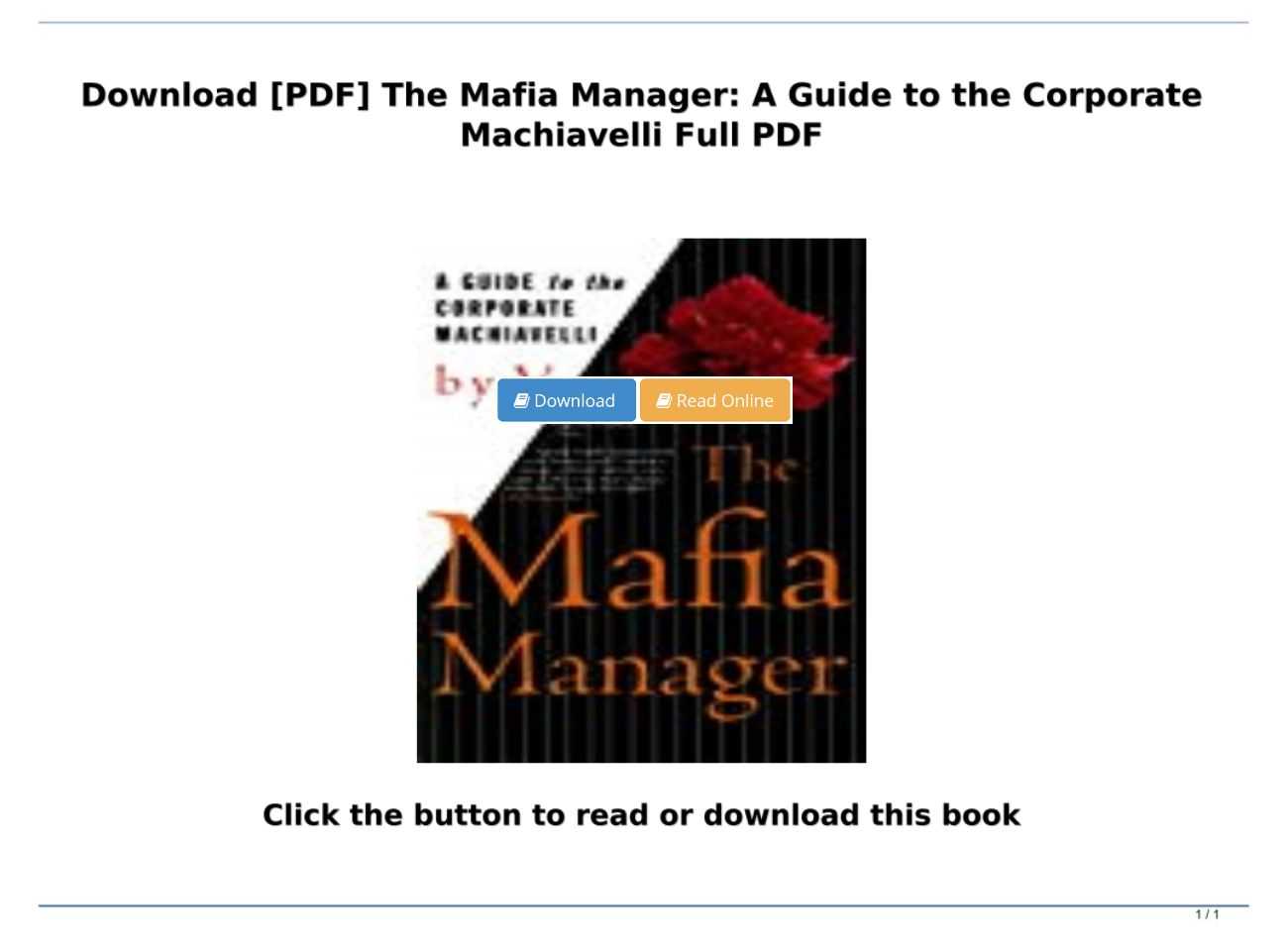 The Mafia Manager: 25 princípios de sucesso de gerenciamento