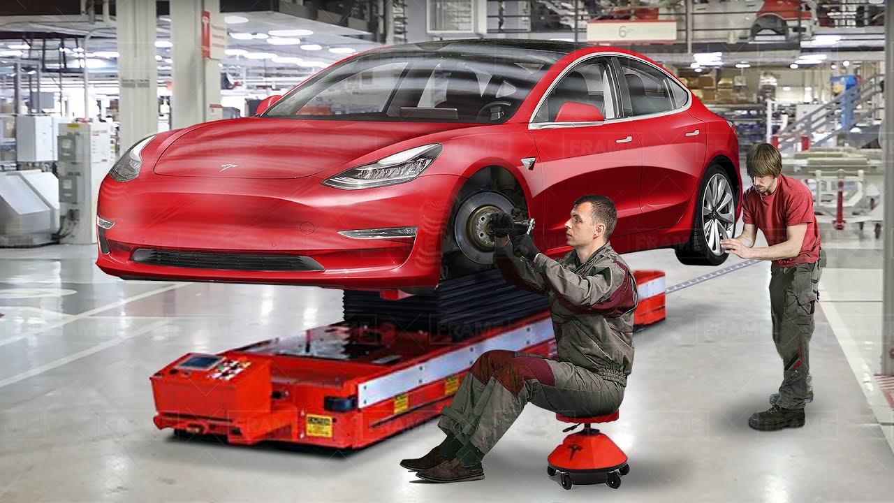 Montagem Tesla🚨2023: linha de PRODUÇÃO {vídeo Fremont}➕Automação na fábrica Tesla modelo 3 e Y